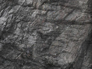 Wall composition black stone rock 3D Model