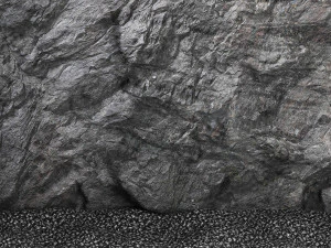 Wall composition black stone rock 3D Model
