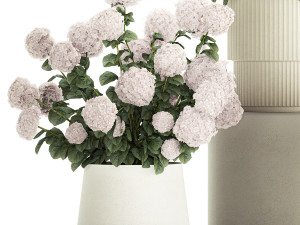 Set of beautiful plants Hydrangea in a flower pot for home 1294 Modèle 3D