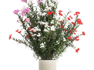 Beautiful red pink Nerium oleander flowers in pots 1365 Modelo 3D