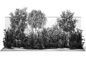 Beautiful garden with Olive Elaeagnus Oleander flowers 1371 3D Модель