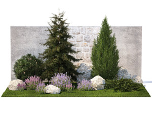 Beautiful garden lavender cypress spruce juniper 1376 Modelo 3D