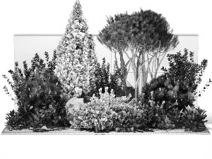 Garden cypress thuja pine topiary barberry 1397 3D Model