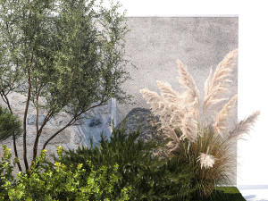 Garden Juniper Pampas Pine Topiary Berberis 1402 Modelo 3D