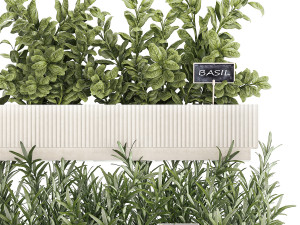 Kitchen mini garden with rosemary vegetables basil 1415 3Dモデル