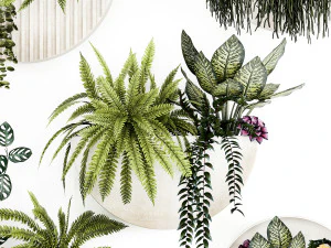 Verticaal tuinieren Potten Vetplanten Hangplanten Varen 1447 3D Model