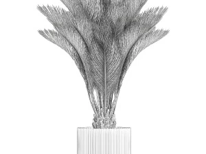 Small date palm in a white modern pot 1463 3D Model