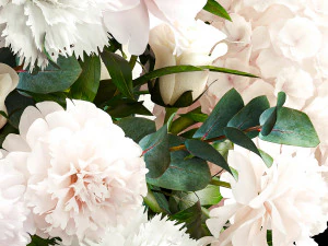 Solemn bouquet of white flowers vase rose hydrangea 298 3D Model