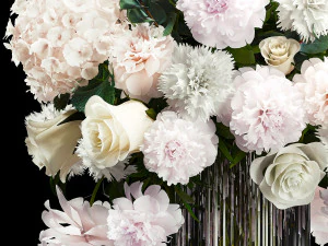 Solemn bouquet of white flowers vase rose hydrangea 298 3D Model