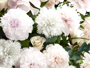 Solemn bouquet of white flowers vase rose hydrangea 298 3D Model