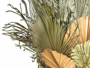 Bouquet of dried flowers vase glass palm leaf branch 305 Modèle 3D