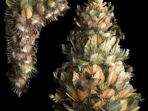 Pohon natal untuk hiasan dari daun lontar kering Model 3D