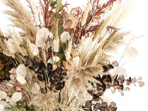 Bouquet of dried flowers vase hydrangea pampas wheat 308 Model 3D
