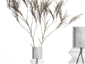 Minimalistic Bouquet Of Dry Branches In A Vase 315 3D Model