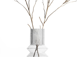 Minimalistic Bouquet Of Dry Branches In A Vase 315 3D Model