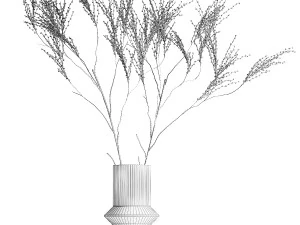 Minimalistic Bouquet Of Dry Branches In A Vase 315 3D Model