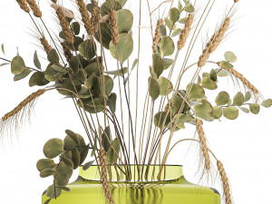 Collection of minimalist bouquets of flowers in a vase 322 Modelo 3D