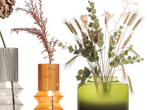 Collection of minimalist bouquets of flowers in a vase 322 3D Model