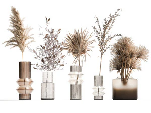 极简主义潘帕斯干花花束系列 323 3D 模型