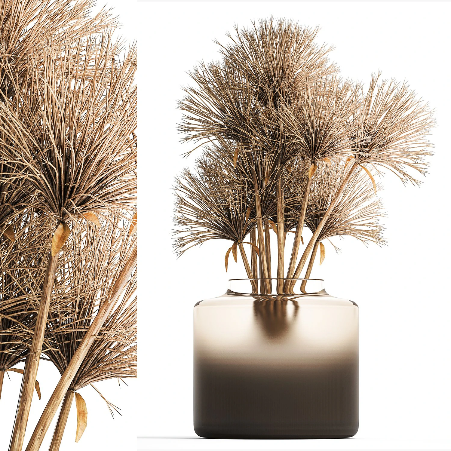 Small bouquet of dried flowers in a vase with hogweed 324 3D Model .c4d .max .obj .3ds .fbx .stl .blend 