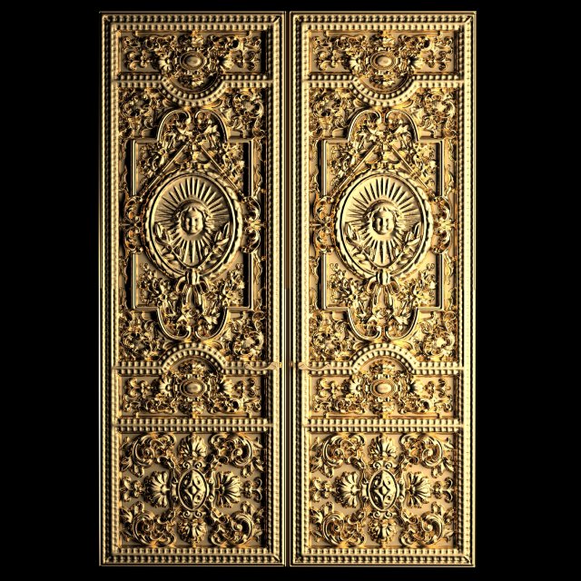 Luxury Classic baroque carved door 1 3D मॉडल .c4d .max .obj .3ds .fbx .stl .blend