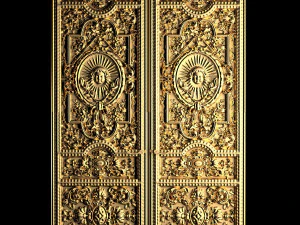 Luxury Classic baroque carved door 1 3D Model