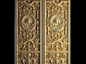 Luxury Classic baroque carved door 1 3D मॉडल