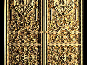 Luxury Classic baroque carved door 1 3D मॉडल