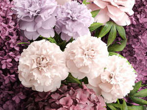 Festive bouquet of flowers vase lilac hydrangea 335 3D Модель