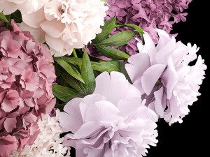 Festive bouquet of flowers vase lilac hydrangea 335 3D Модель