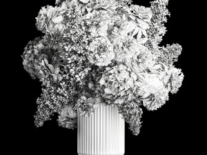 Festive bouquet of flowers vase lilac hydrangea 335 3D Модель