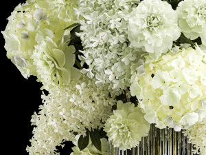 Festive bouquet of white flowers vase lilac hydrangea 336 3D Model