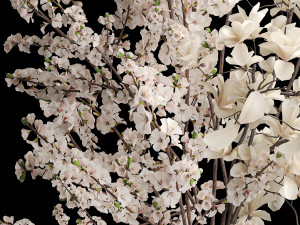 White sakura bouquet cherry blossoms Magnolia 340 3D-Modell