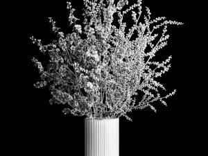 White sakura bouquet blossoming cherry branches Ilex 339 Modelo 3D