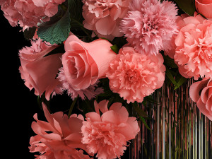 Bouquet of pink flowers roses peony hydrangea 342 3Dモデル
