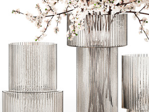 White bouquet of sakura cherry blossom branches 345 3D Model