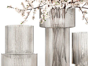 White bouquet of sakura cherry blossom branches 345 3D Model