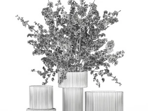White bouquet of sakura cherry blossom branches 345 3D Model