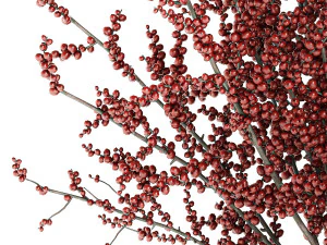 Bouquet of branches with red berries ilex vase 347 3D Model