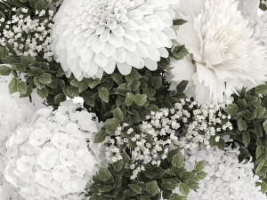 Small white bouquet of flowers lilac hydrangea dahlia 349 Model 3D