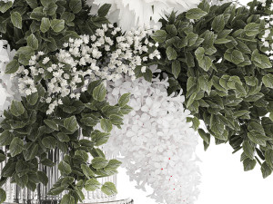 Small white bouquet of flowers lilac hydrangea dahlia 349 Model 3D