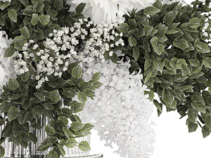 Small white bouquet of flowers lilac hydrangea dahlia 349 3D Model