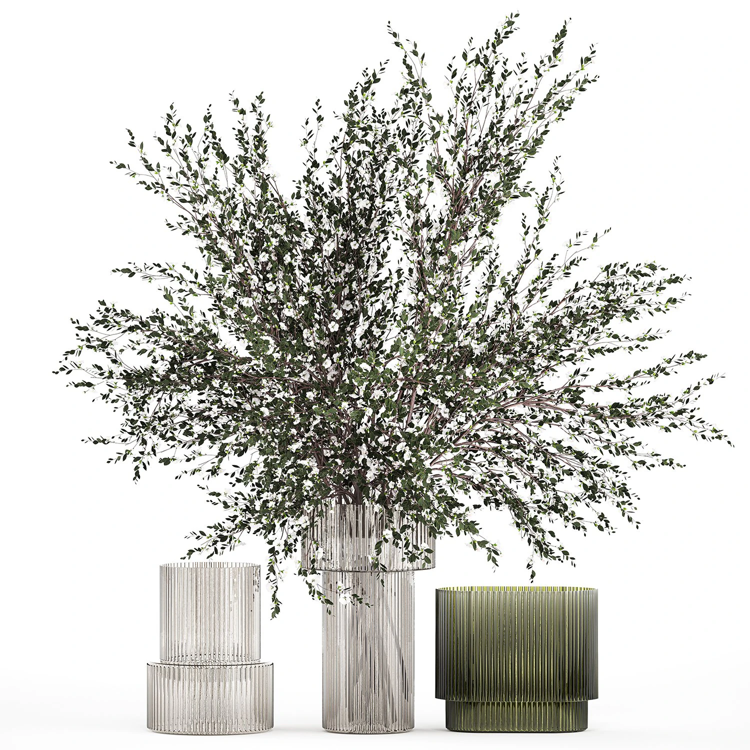 Lush bouquet of branches of blossoming cherry sakura flowers 351 3D Model .c4d .max .obj .3ds .fbx .stl .blend