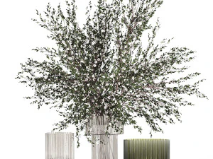 Exuberante buqu&ecirc; de ramos de flores de cerejeira sakura em flor 351 Modelo 3D