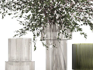 Lush bouquet of branches of blossoming cherry sakura flowers 351 3D Model