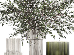 Lush bouquet of branches of blossoming cherry sakura flowers 351 Modelo 3D