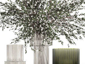 Lush bouquet of branches of blossoming cherry sakura flowers 351 3D Model