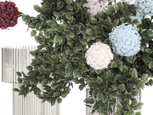 Large bouquet of flowers and greenery blue white hydrangea 354 Modèle 3D