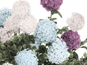 Large bouquet of flowers and greenery blue white hydrangea 354 3D Model
