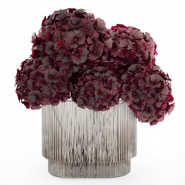 Small minimalist flower bouquet hydrangea vase 358 3D 模型 .c4d .max .obj .3ds .fbx .stl .blend 